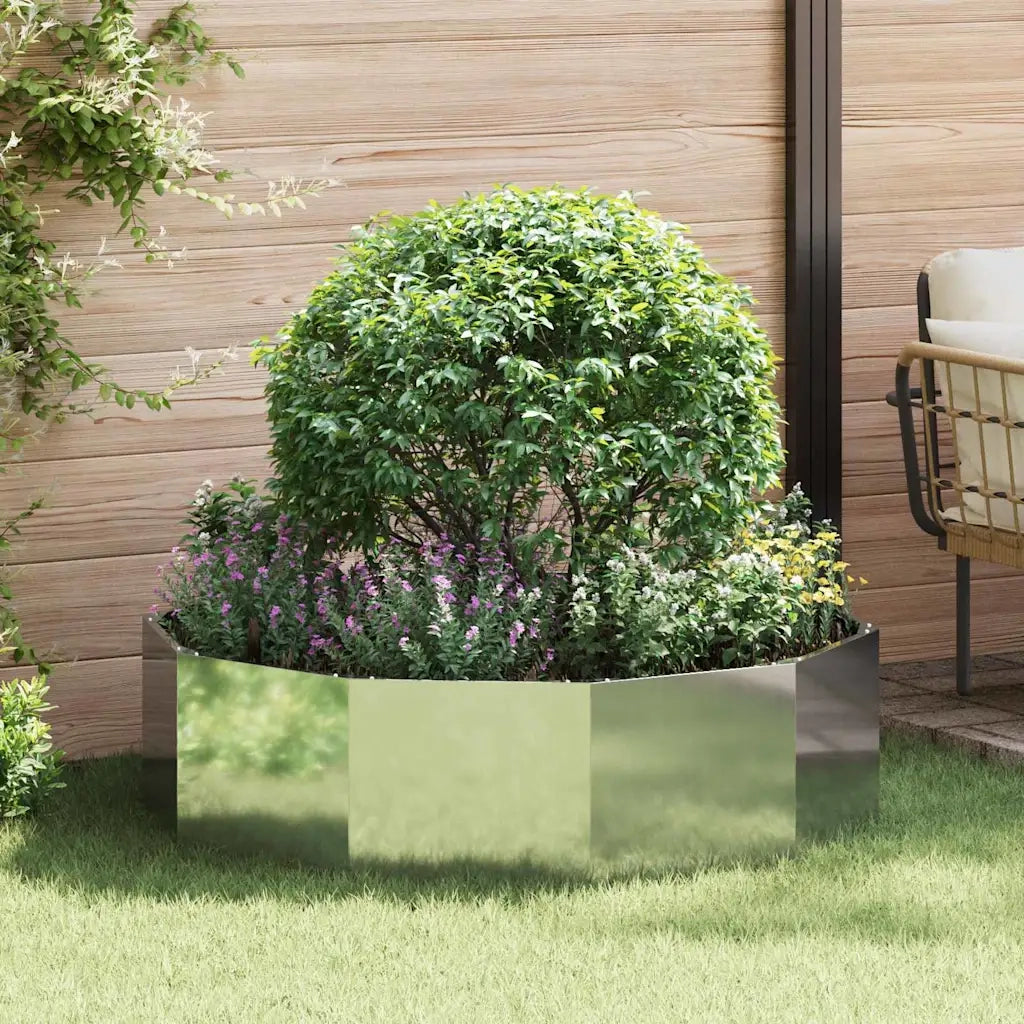 Fioriera-Vaso-Contenitore per Piante Argento 120 x 120 x 35 cm Acciaio zincato