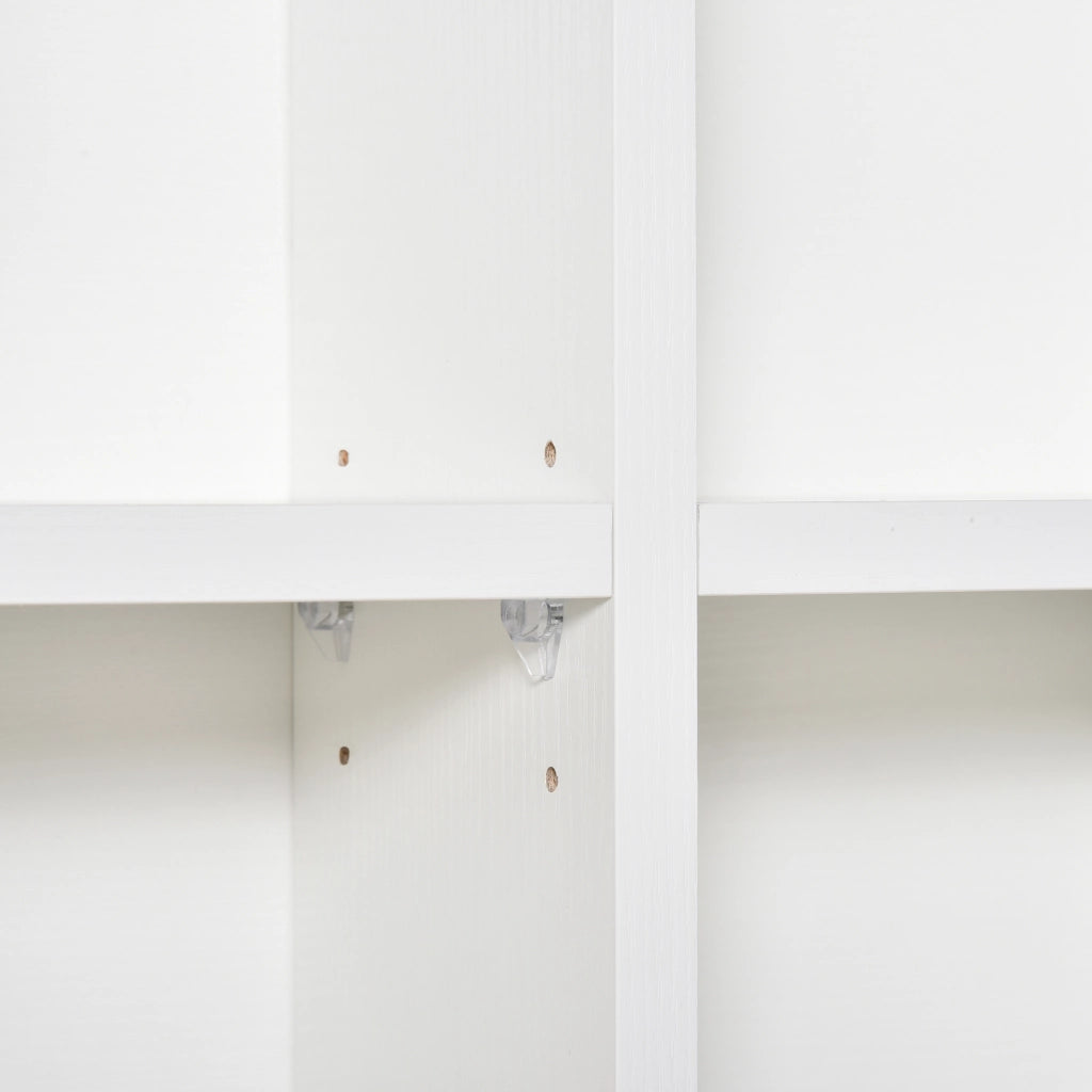 Libreria per CD con 24 Ripiani Altezza Regolabile ¨C zephmum ¨C Bianco Truciolato 130.5x89x20 cm