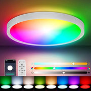 Lampada da soffitto per bagno - Lampada da soffitto LED 30W RGB regolabile con Bluetooth, telecomando e applicazione per illuminazione camera da letto, soggiorno, cucina, ingresso, balcone, sala da pranzo.