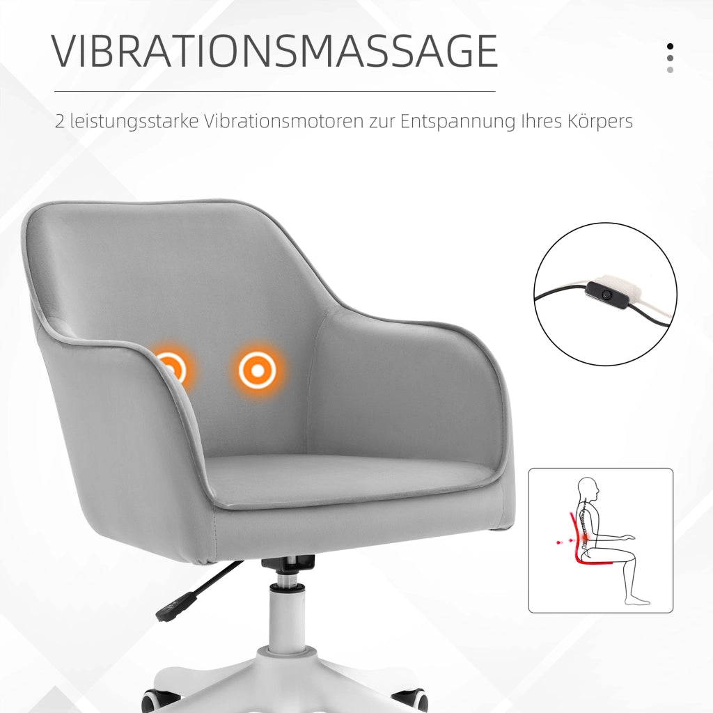 Sedia da ufficio massaggiante ergonomica girevole ¨C zephmum ¨C grigio tessuto