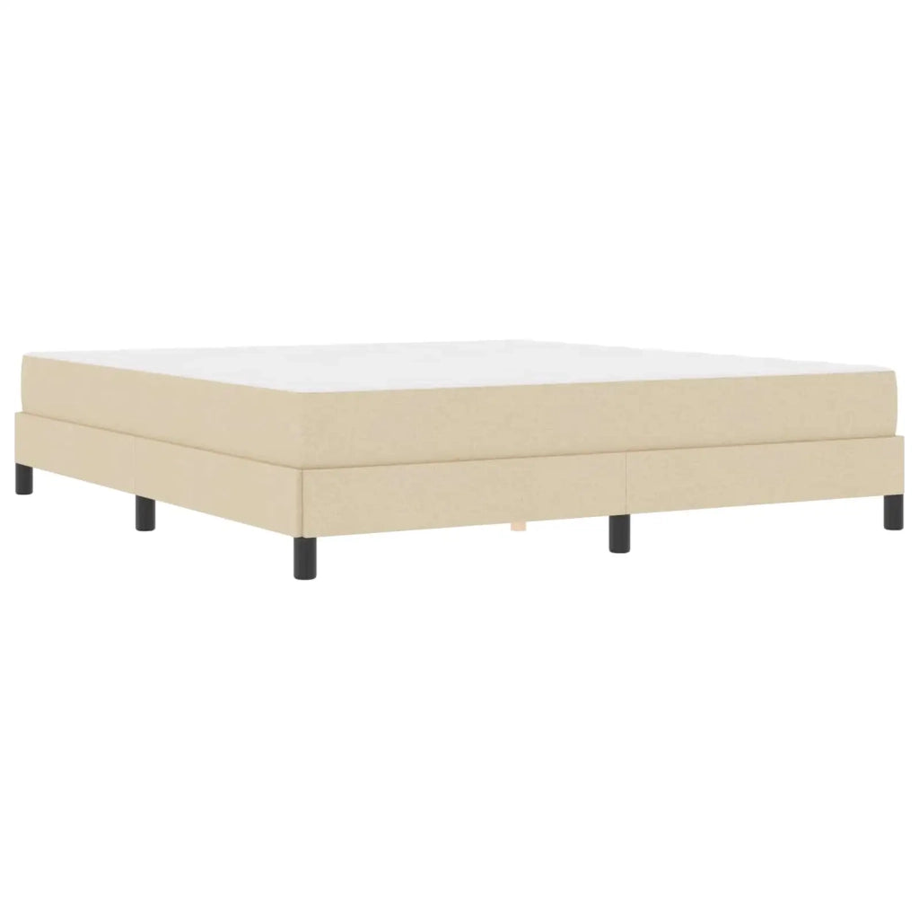 Letto a molle con materasso Crema 180 x 200 cm Tessuto