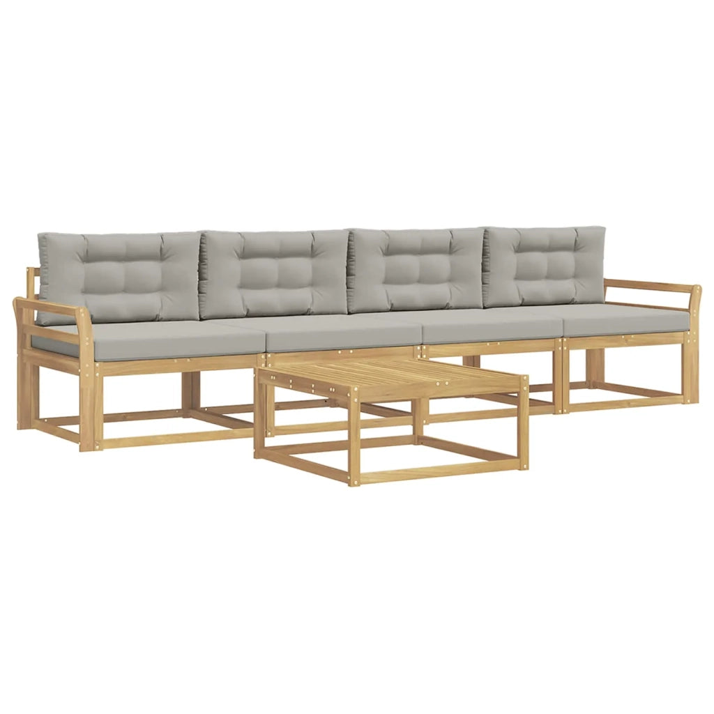 Set di divani da esterno 4 pz Bianco e Grigio Chiaro 3386025