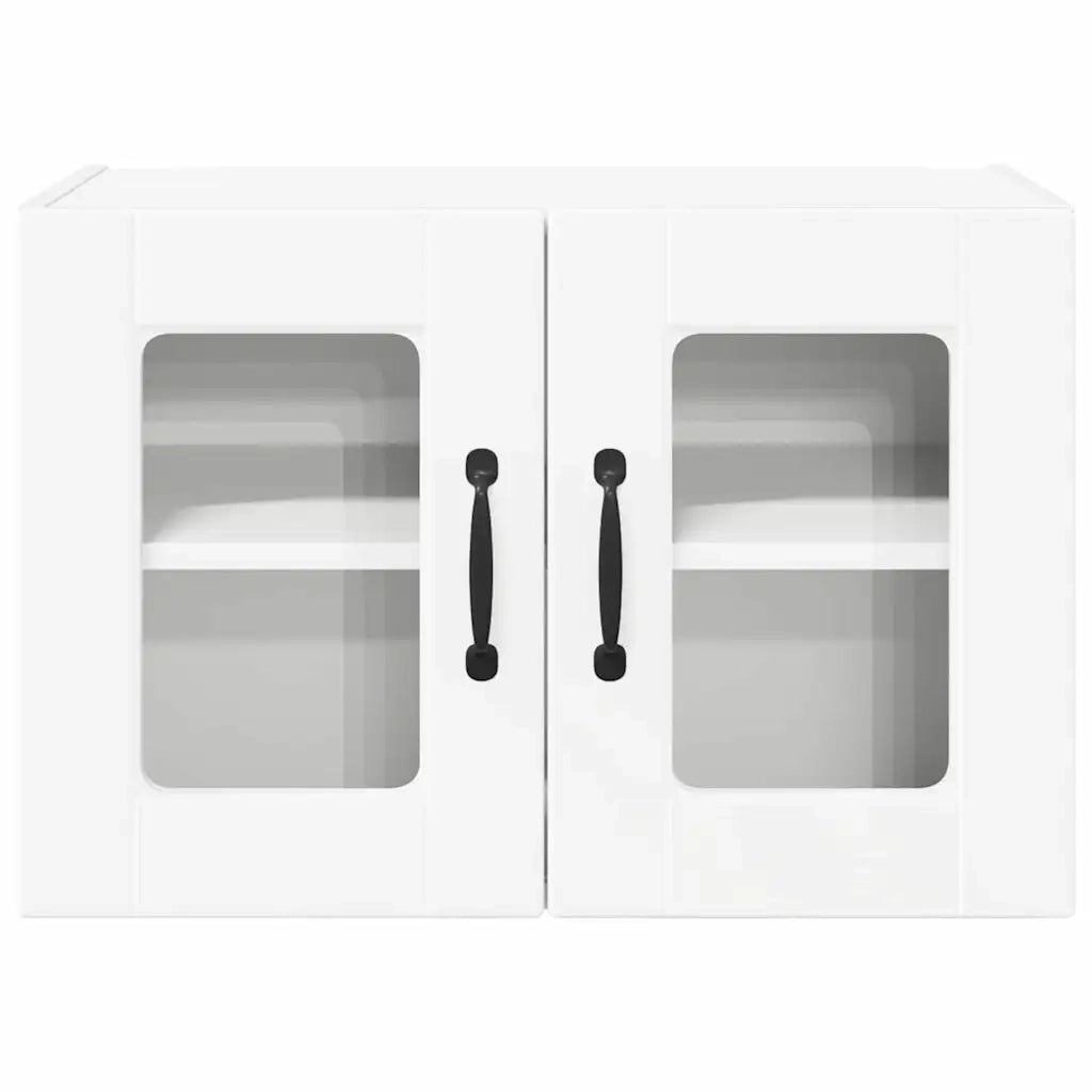 Pensile da cucina | Mobile in vetro da parete PORTO 2 pz Bianco 60 x 31 x 40 cm