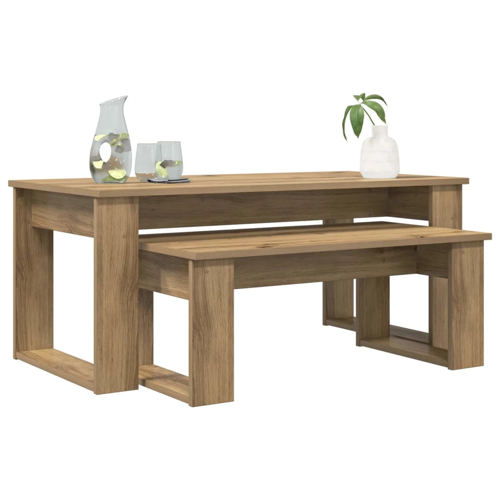 Set di Tavolini da Caffè 2 pcs Rovere artigianale