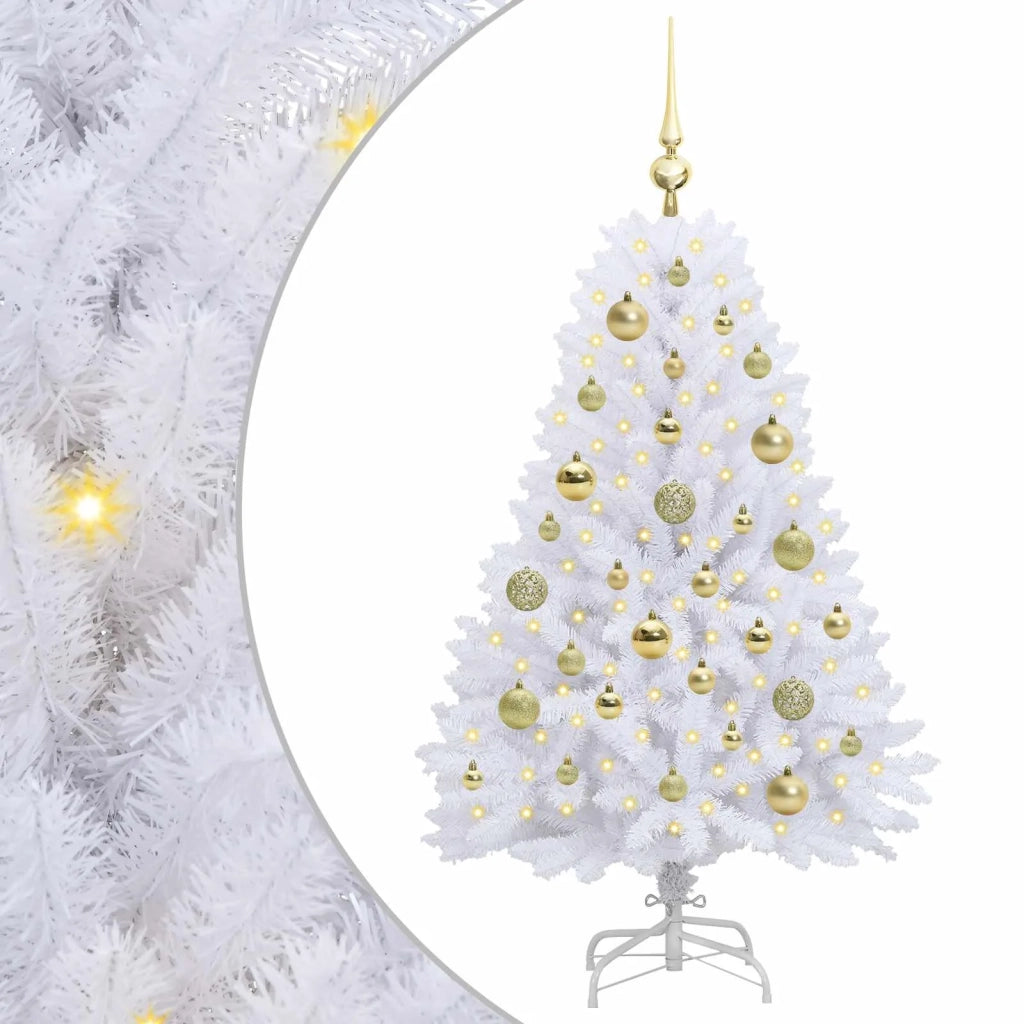 Albero di Natale | Decorazioni natalizie Artificiale con Rami Pieghevoli Bianco 120 cm