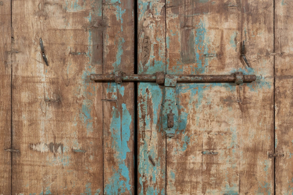 Biscottini Porta portone in legno massello e ferro da interno o da esterno vecchia e antica medievale