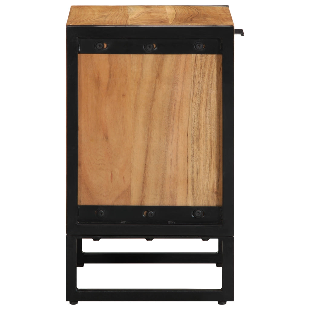 Comodino 40x30x50 cm in legno massello di acacia
