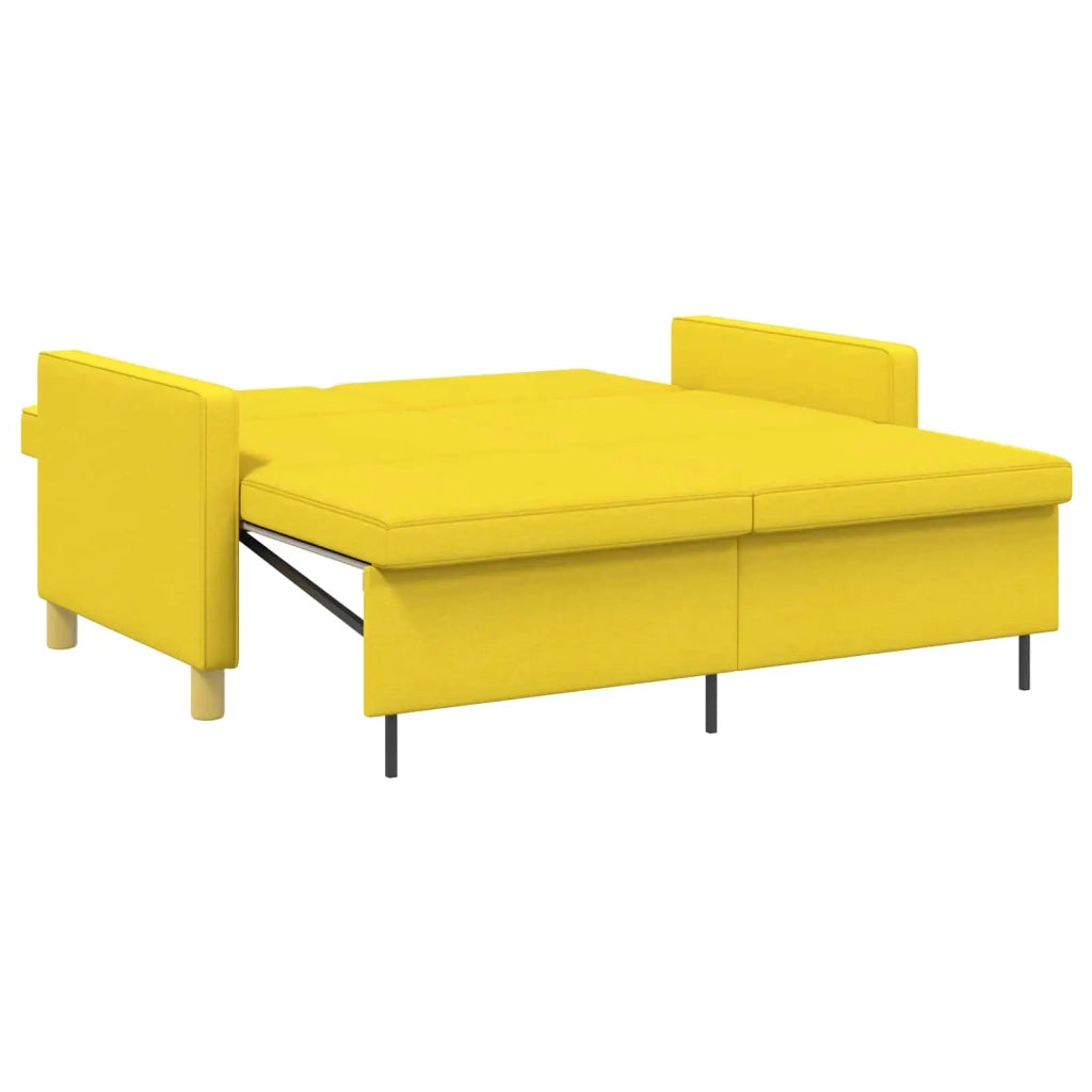 Divano Letto Estraibile Giallo Chiaro Tessuto
