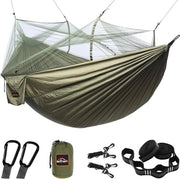 Doppia singola tenda da campeggio con rete antisfere - leggera e portatile - cinture per alberi - tenda da paracadute per campeggio, escursioni, viaggi e trekking