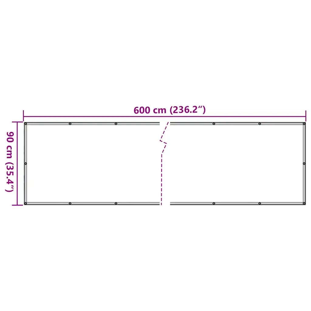 vidaXL Paravento da Balcone Grigio 600x90 cm in PVC