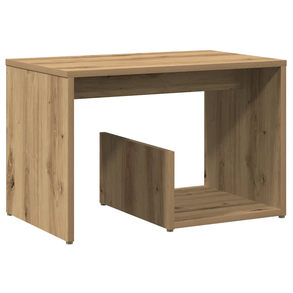 Tavolino Rovere Artigianale 59x36x38 cm in Legno Multistrato 856541