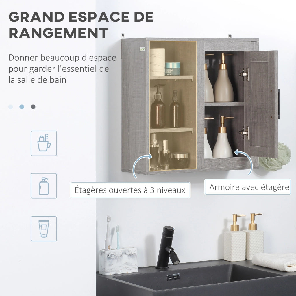 Armadio Bagno Sospeso ¨C Zephmum ¨C Grigio 48x20x50