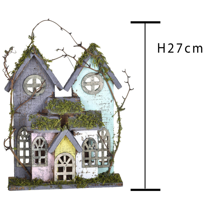 Set 2 Villaggio Legno 22 H 27 cm