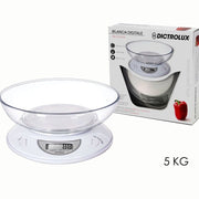 Trade Shop - Bilancia Digitale Da Cucina A Batteria Pesa Fino A 5kg Display Lcd Bianco 541907 -