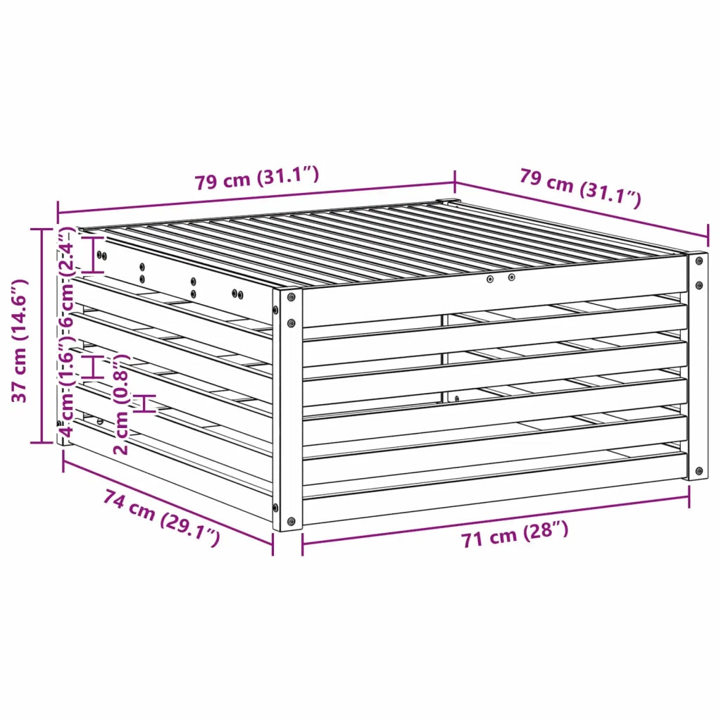 Tavolo da Esterno Legno di Acacia Massello Bianco CFW2867171
