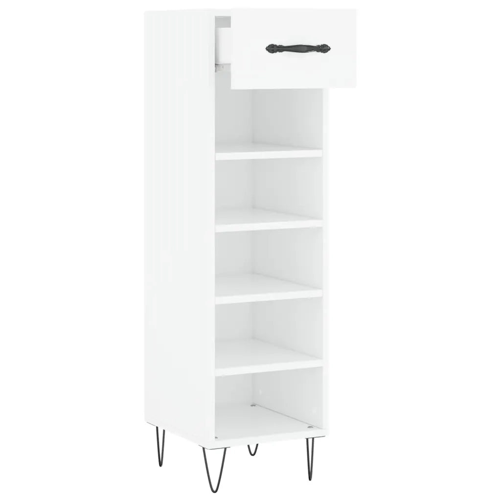 Scarpiera Bianca 30x35x105 cm in Legno Multistrato
