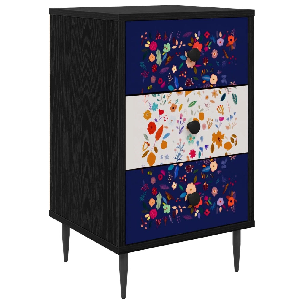 Armadio da Notte MAINZ Rovere Nero 36 x 33 x 61 cm 8007339