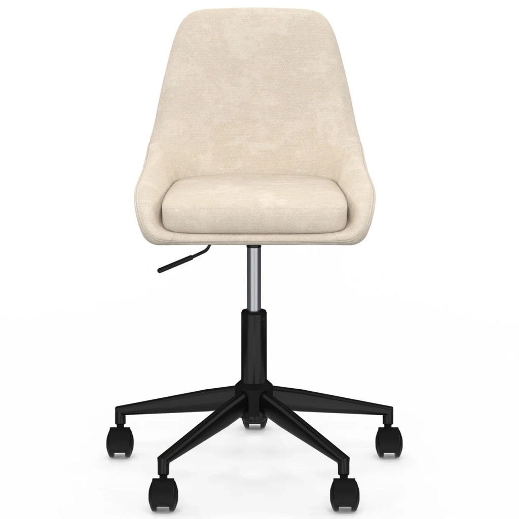 IDMarket - Sedia da ufficio MARTIN in tessuto cinigliato beige, girevole e regolabile in altezza su rotelle