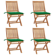 Sedie da Giardino Pieghevoli con Cuscini 4 pz Massello di Teak cod mxl 75229