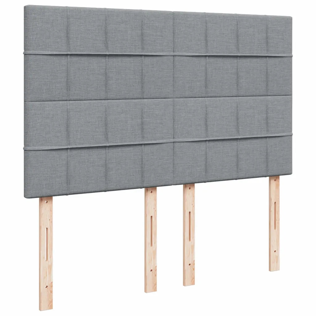 Giroletto a Molle con Materasso Grigio Chiaro 140x190cm Tessuto