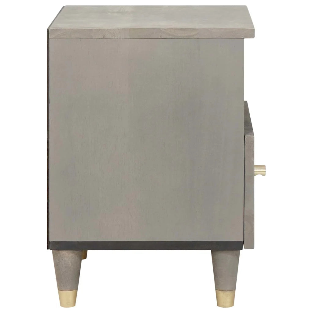 vidaXL Armadio da Notte Grigio 40 x 33 x 46 cm legno massello di mango