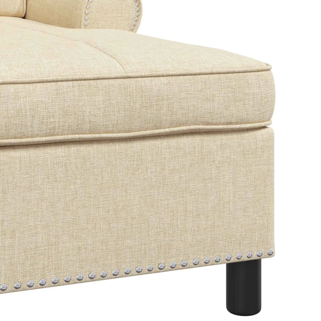 Chaise Lounge con cuscino Crema 91 x 157 x 91 cm Tessuto 42022936