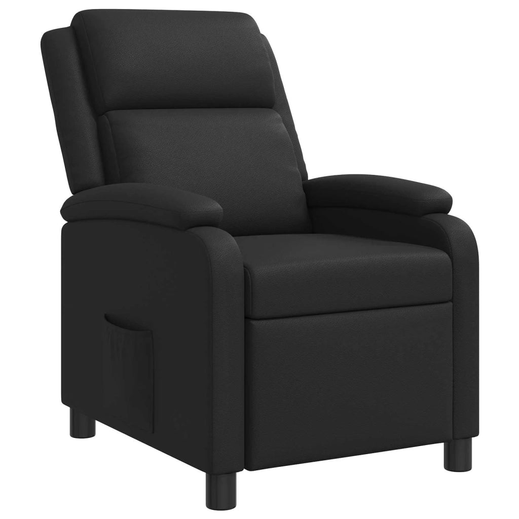 Divano Sedia-Poltrona reclinabile Nero Similpelle 305253