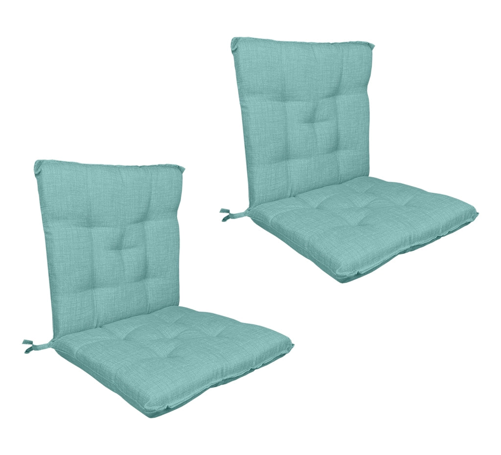 Set Cuscini Sedia Con Schienale Imbottiti Con Laccetti Banda Elastica 40 x 80 Cm Tiffany - 2 Pezzi