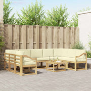 Set di divani da esterno 10 pcs Bianco e Crema 59 x 59 x 37 cm