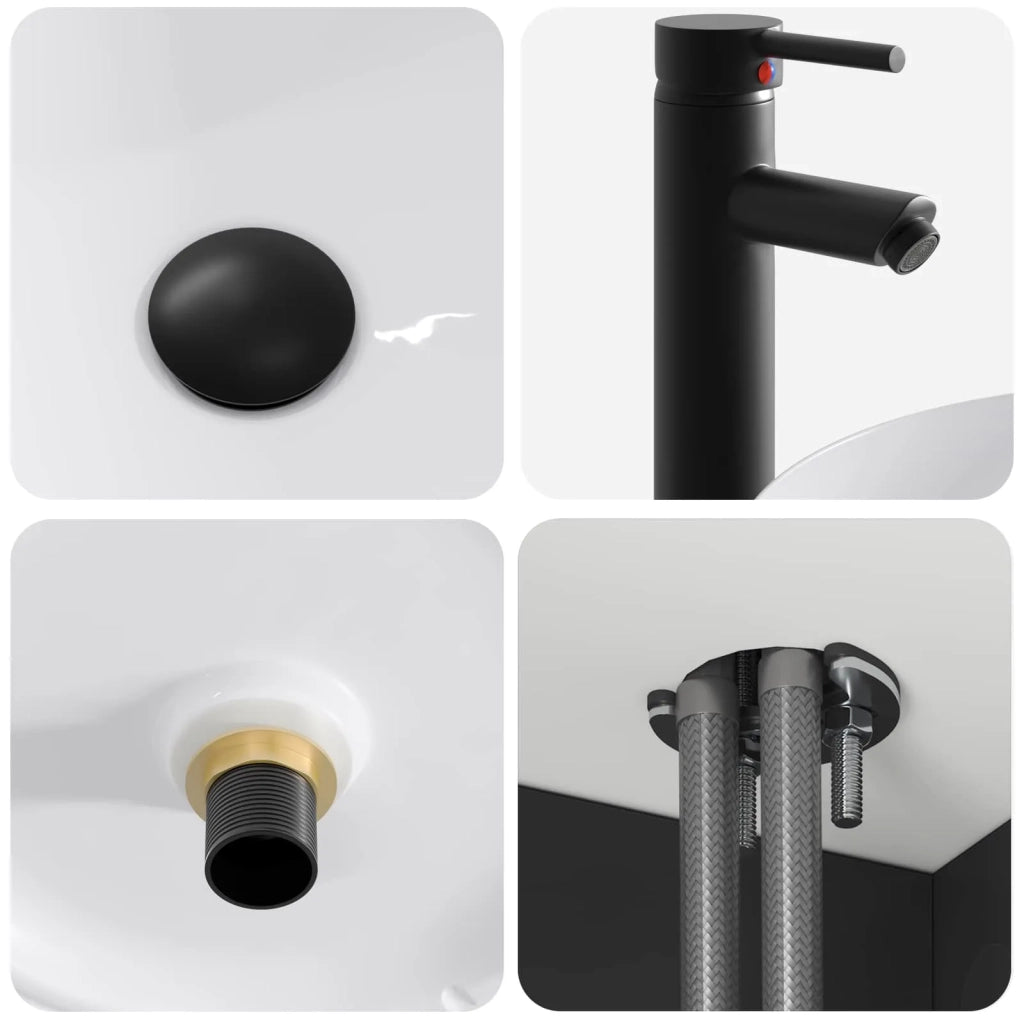 Mobile lavabo da parete Nero 49 x 44,5 x 65,5 cm 890623