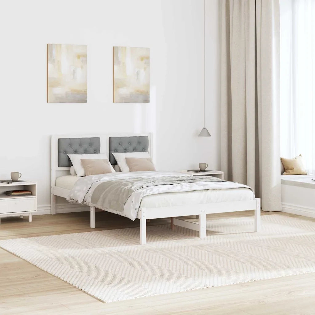 Struttura del letto Grigio chiaro 135 x 190 cm Pino massello