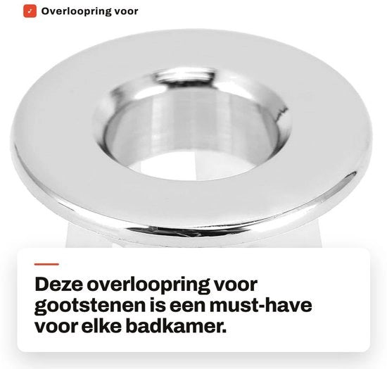Reserve Onderdelen per Wastafel - Overloopring con Design Stabile - Plug per Disimpegno Wastafel - Overloop Decorativo per Vasca da Bagno - Materiale in Ottone - Anticorrosivo - Disimpegno Wastafel