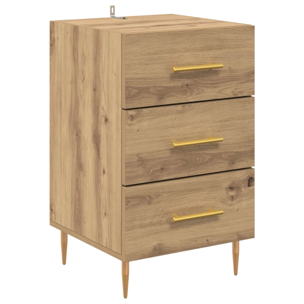 Comodino | Armadio da Notte | Mobiletto da notte Rovere artigianale 40 x 40 x 66 cm