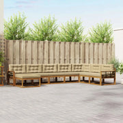 Set di divani da esterno con cuscino 8 pcs Naturale e Beige