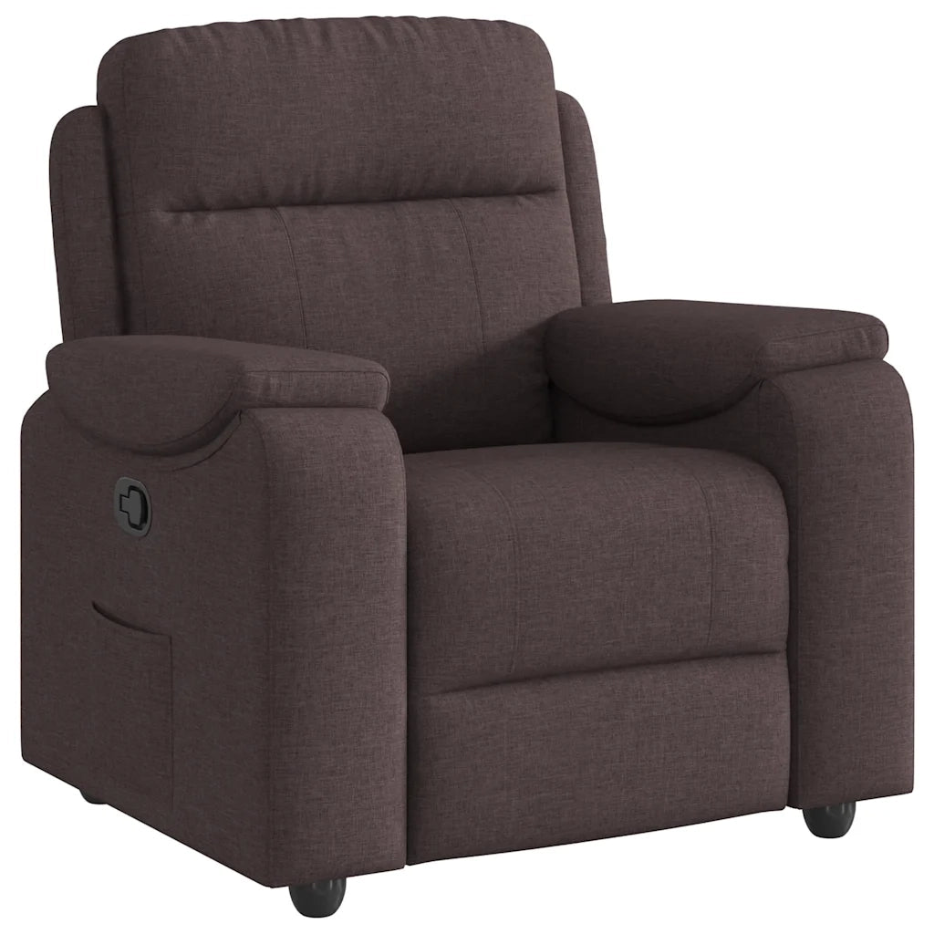 Poltrona Reclinabile Marrone Scuro in Tessuto 4015685