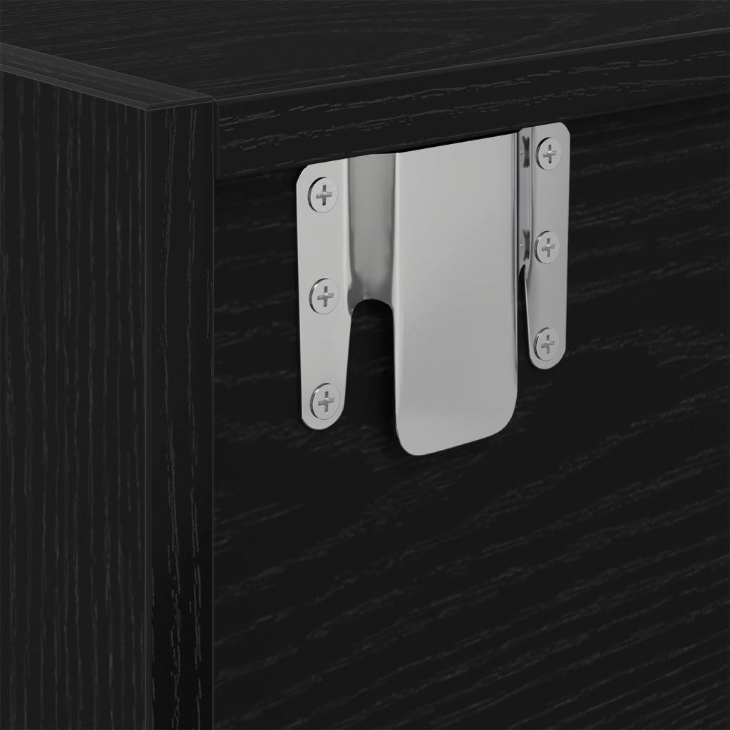 Mobile TV  Nero Rovere 100x31x25,5 cm Legno ingegnerizzato