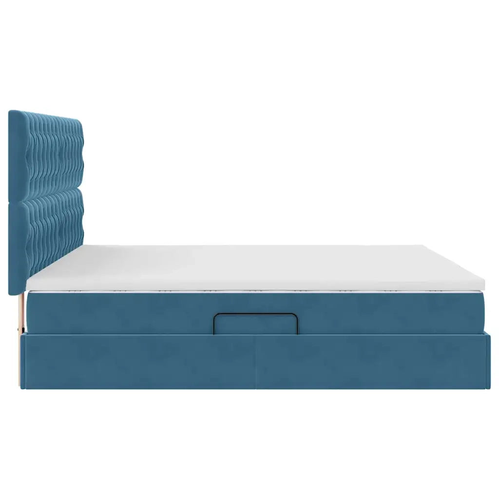 Letto con contenitore e materasso Blu Scuro 180 x 200 cm 3372109