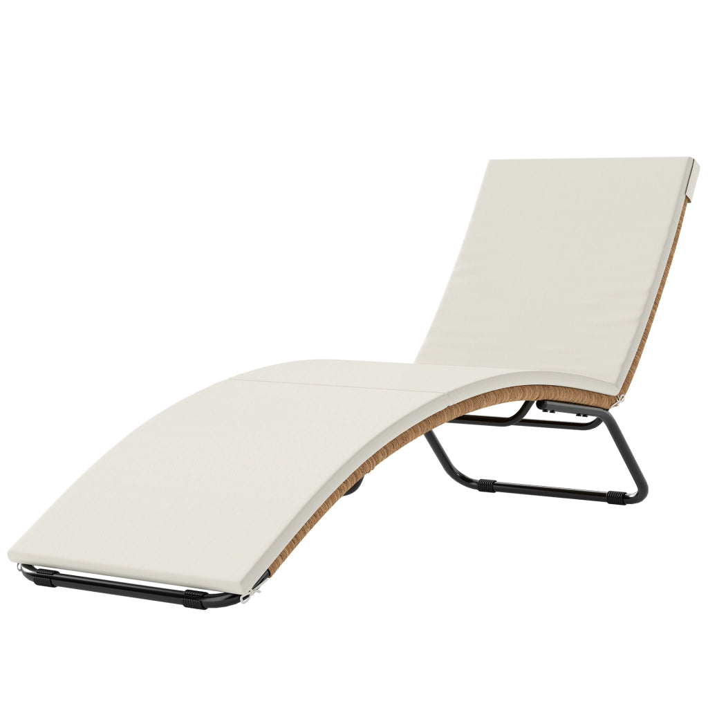 Lettino da giardino in polyrattan a forma di S con cuscino ¨C zephmum ¨C grigio