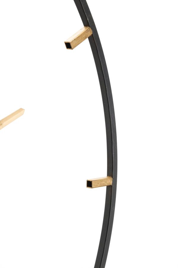 Orologio da Muro Oroy Ø60x4,5 cm in Ferro Oro e Nero