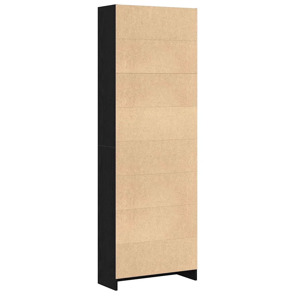 Libreria-Scaffale per Libri-Mobile di Stoccaggio Rovere Nero 60 x 24 x 176 cm Legno multistrato
