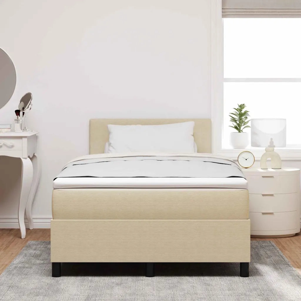 Letto a molle con testiera Grigio chiaro e bianco 120 x 190 cm 3337506