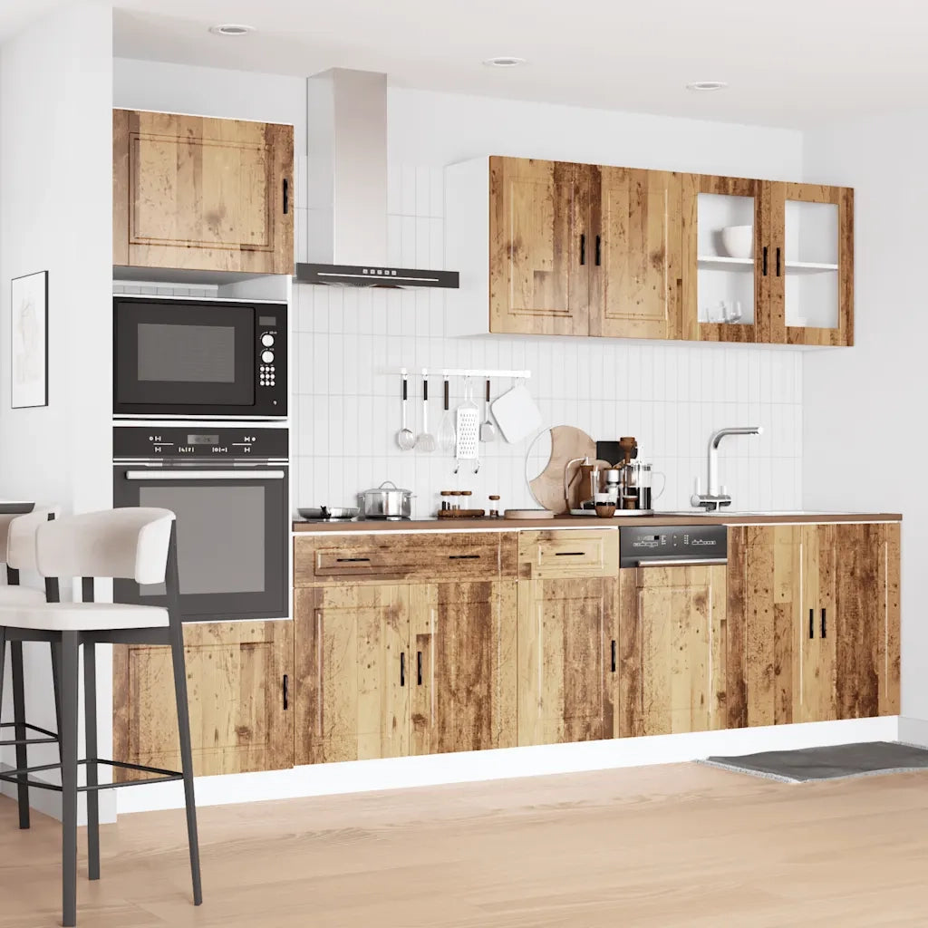 vidaXL Set Mobili da Cucina 7 pz Porto Legno Vecchio in Truciolato