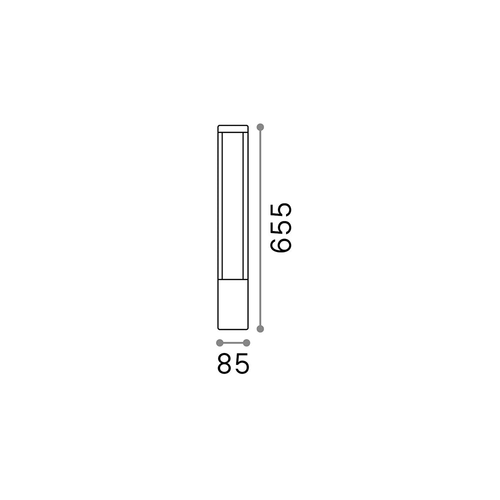 Piantana Moderna Tifone Alluminio Antracite Led 8,5W 3000K Luce Calda H65Cm