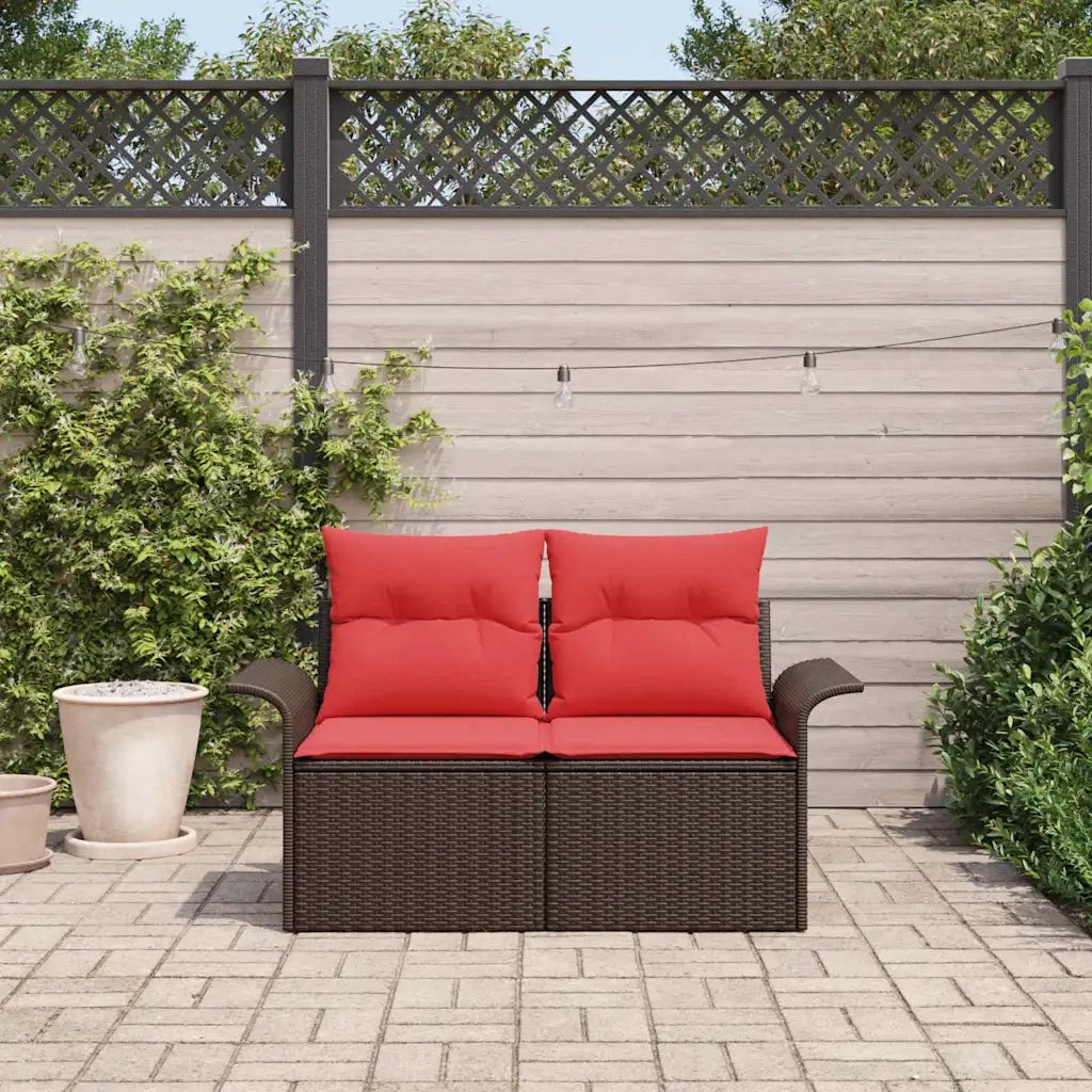 Divano da giardino con cuscino 141 x 62 x 69 cm polyrattan