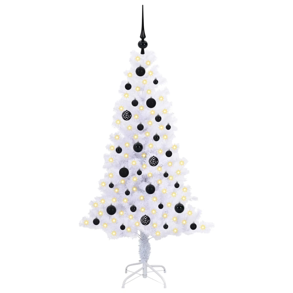Albero di Natale Artificiale-Albero Natalizio Bianco 150 cm PVC e Acciaio 487733