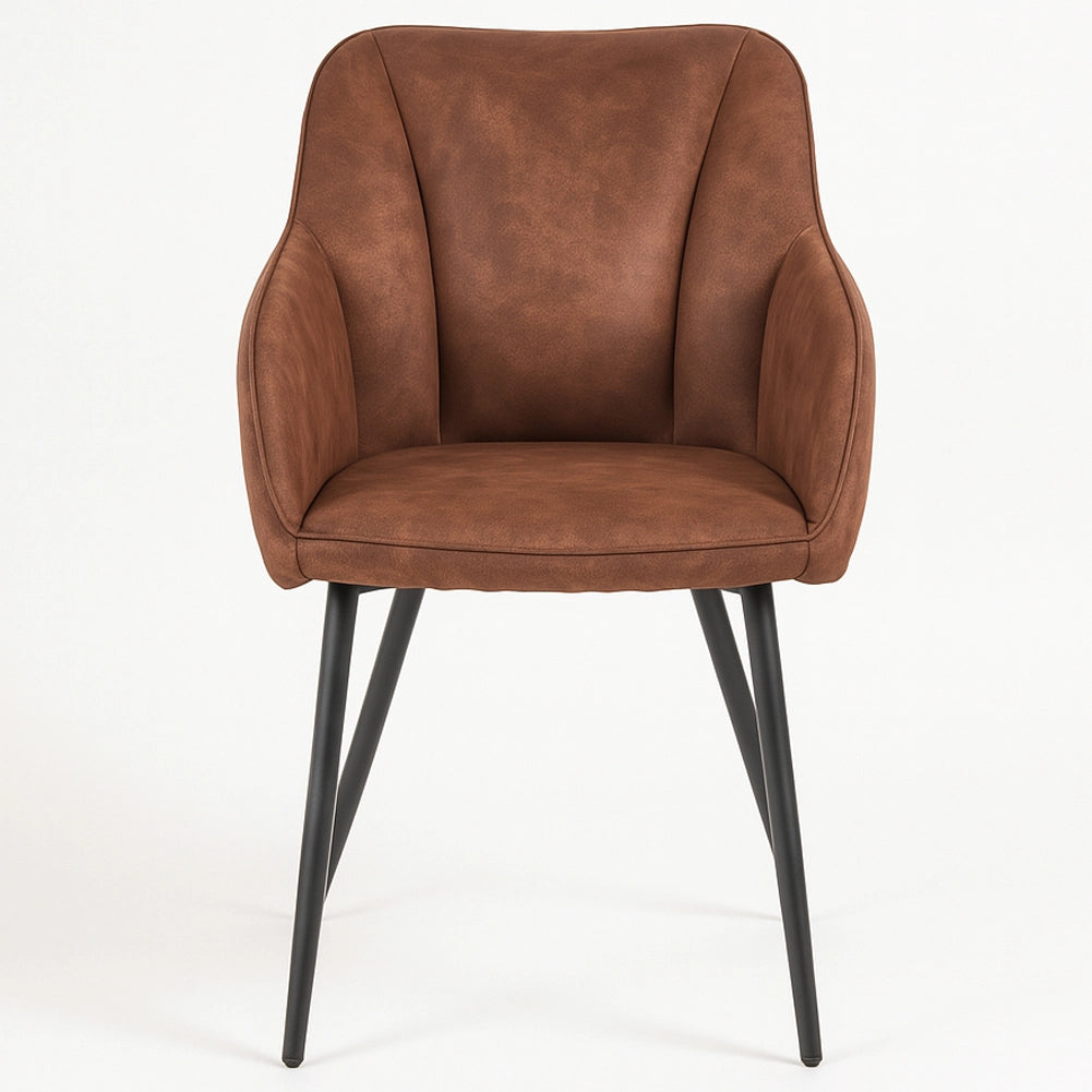 Poltrona Sedia Ergonomica Microfibra Effetto Scamosciato Piedi Metallo 55x50x84cm