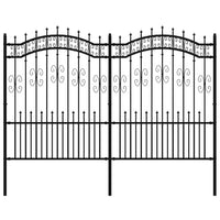 Recinzione da Giardino con Punta a Lancia Nera 190cm Acciaio cod mxl 24895