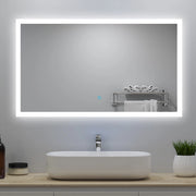 Aica LED Specchio da bagno 120×70 cm + luminosità regolabile a 3 colori + antiappannamento