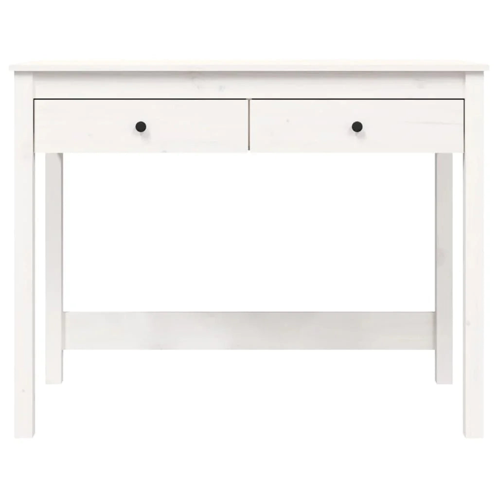 Scrivania postazione di lavoro scrivania per computer mobile da studio con cassetti 100 x 50 x 78 cm legno massello di pino bianco 02_0023464