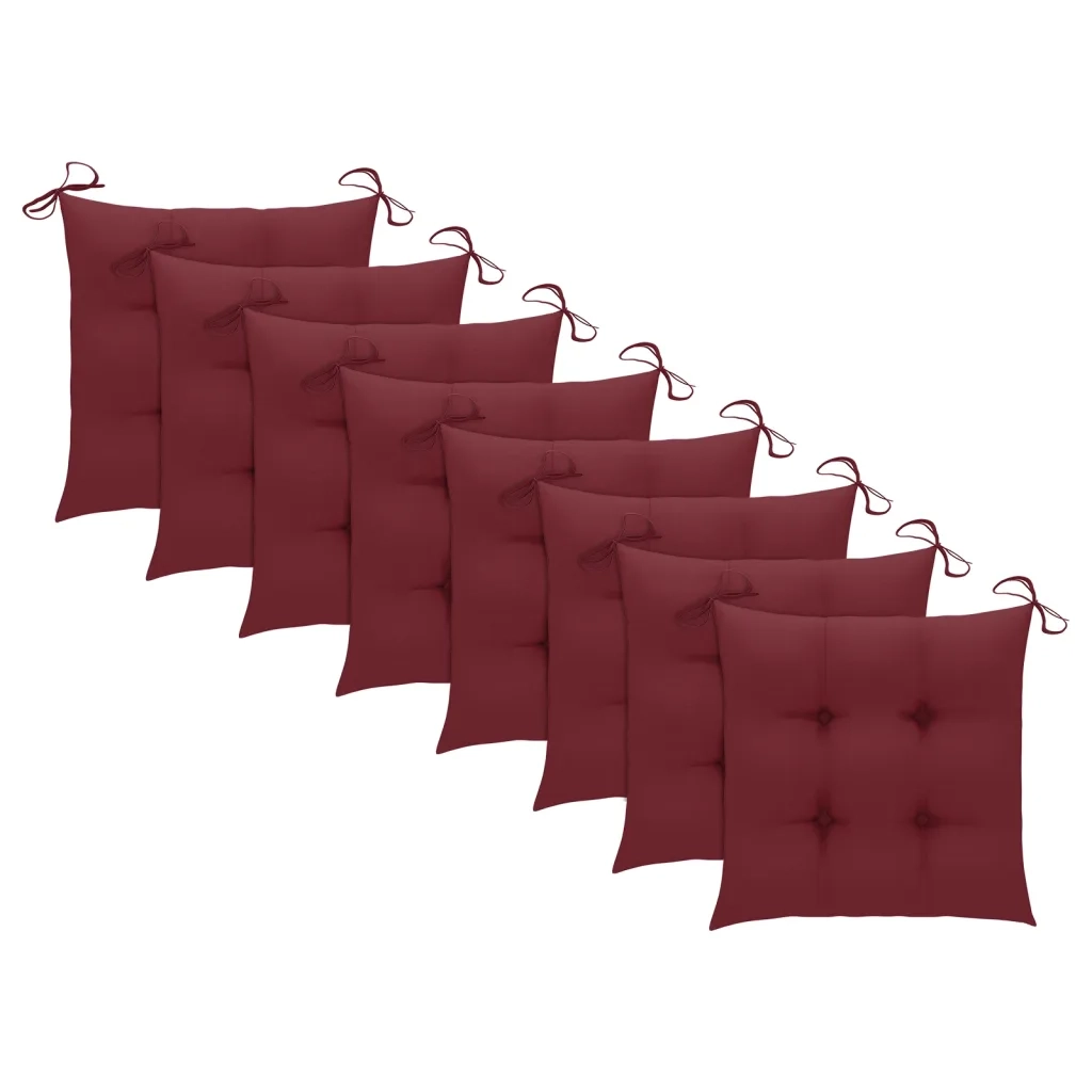 Sedie da Giardino con Cuscini 8 pz in Legno Massello di Acacia 3078202